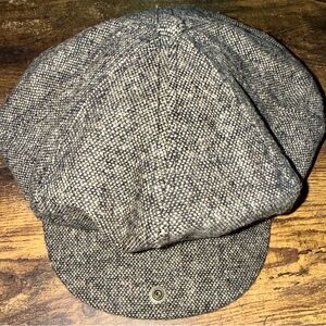 Men's Tweed Newsboy Cap - Black and Gray